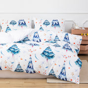 3D Blue Watercolor Pine Trees Christmas Quilt Cover Set Bedding Set Duvet Cover Pillowcases 653- Jess Art Decoration