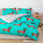 3D Dog Deer Christmas Quilt Cover Set Bedding Set Duvet Cover Pillowcases 659- Jess Art Decoration