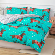 3D Dog Deer Christmas Quilt Cover Set Bedding Set Duvet Cover Pillowcases 659- Jess Art Decoration