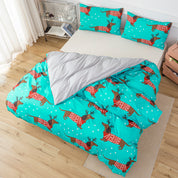 3D Dog Deer Christmas Quilt Cover Set Bedding Set Duvet Cover Pillowcases 659- Jess Art Decoration