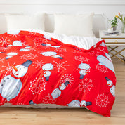 3D Snowman Snowflake Christmas Pattern Quilt Cover Set Bedding Set Duvet Cover Pillowcases 667- Jess Art Decoration