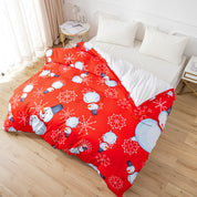 3D Snowman Snowflake Christmas Pattern Quilt Cover Set Bedding Set Duvet Cover Pillowcases 667- Jess Art Decoration