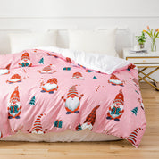 3D Pink Santa Claus Pine Trees Christmas Pattern Quilt Cover Set Bedding Set Duvet Cover Pillowcases 676- Jess Art Decoration
