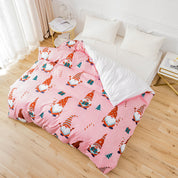3D Pink Santa Claus Pine Trees Christmas Pattern Quilt Cover Set Bedding Set Duvet Cover Pillowcases 676- Jess Art Decoration