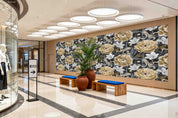 3D Retail Shop Store Market Trade Floral Pattern Wall Mural Wallpaper 0