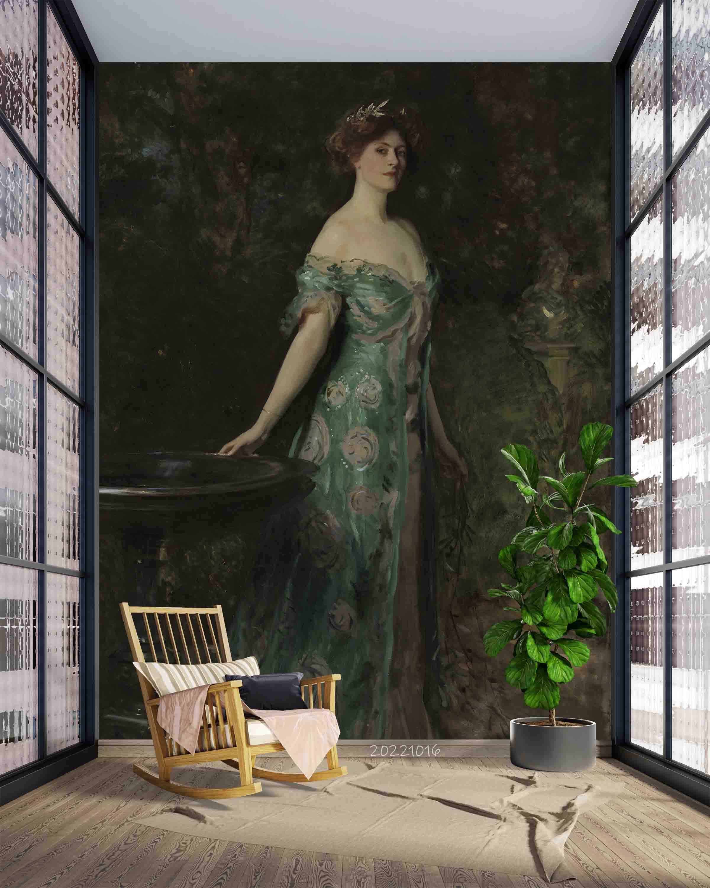 3D Oil Painting Woman Portrait Wall Mural Wallpaper GD 2977- Jess Art Decoration