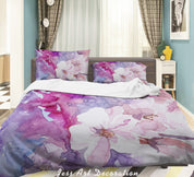 3D Watercolour Floral Quilt Cover Set Bedding Set Duvet Cover Pillowcase 542