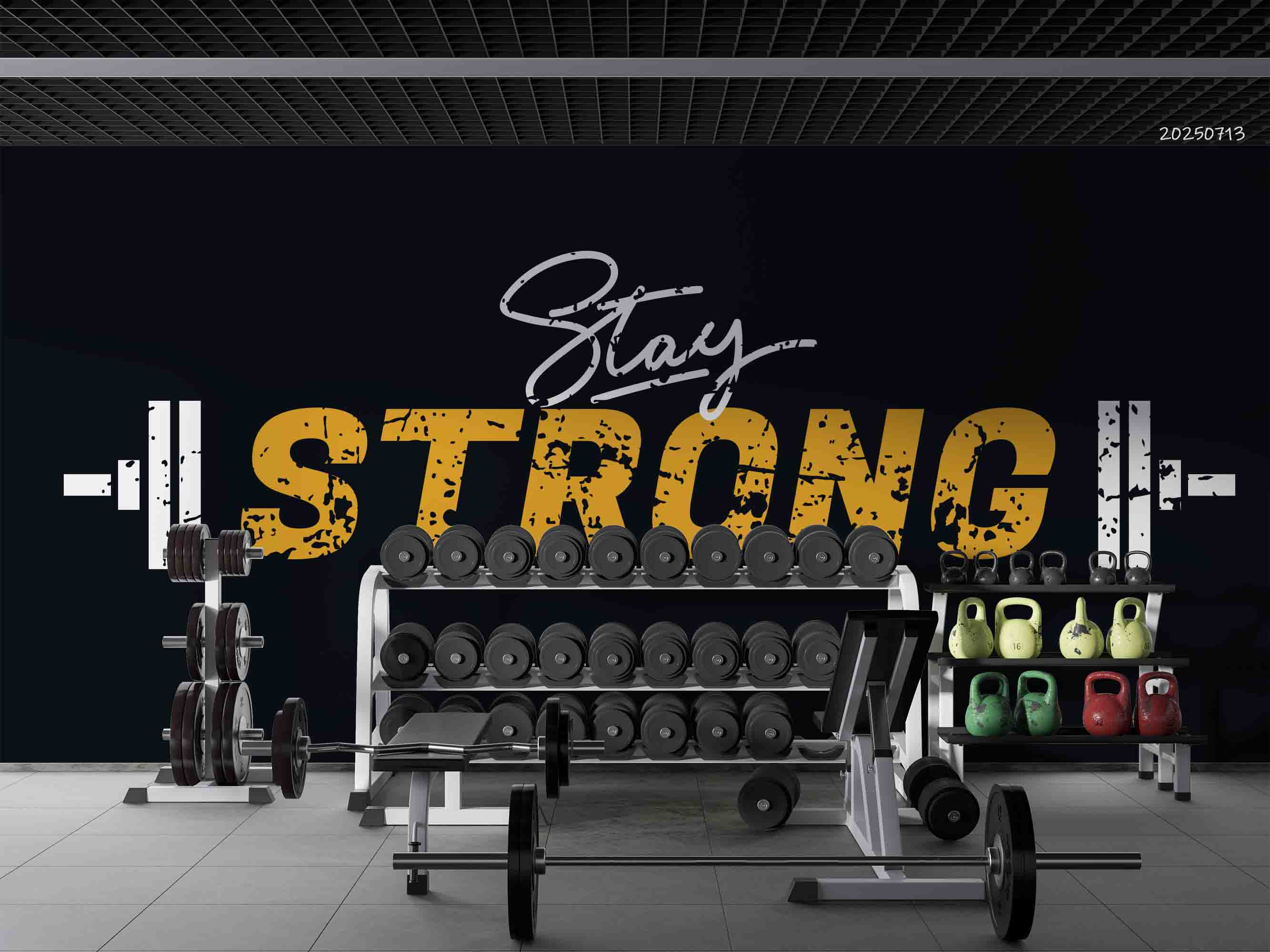 3D Gym Fitness Dumbbell Wall Mural Wallpaper 11