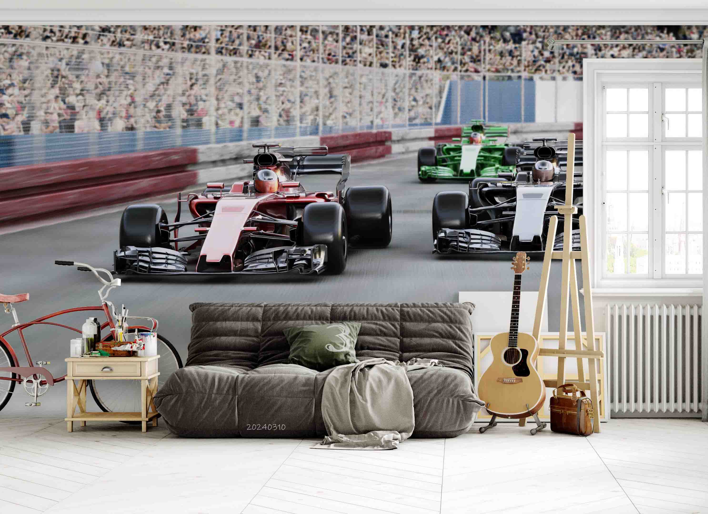 3D F1 Formula One Racing Wallpaper Wall Mural Wall Decor Wall Art Wall Sticker Remoable Wallpaper