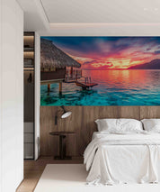 3D Hotel Inn Motel Hostel Resort Manor Scenery Sea Wall Mural Wallpaper 28