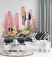 3D Animal Coral Sea Fish Sea Turtle Wall Mural Wallpaper YXL 09