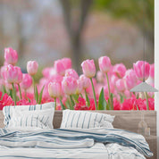 3D Pink Tulip Flower Wallpaper Wall Mural Wall Decor Wall Art Wall Sticker Remoable Wallpaper