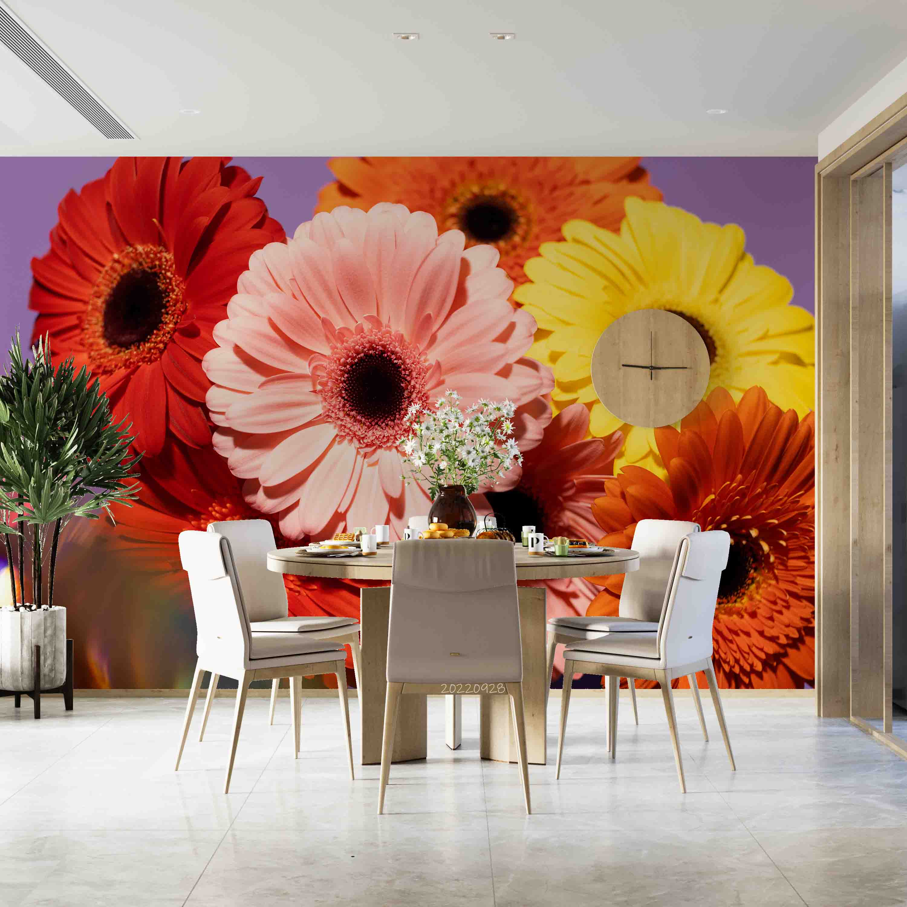 3D Spring Colorful Gerbera Wall Mural Wallpaper GD 3356- Jess Art Decoration