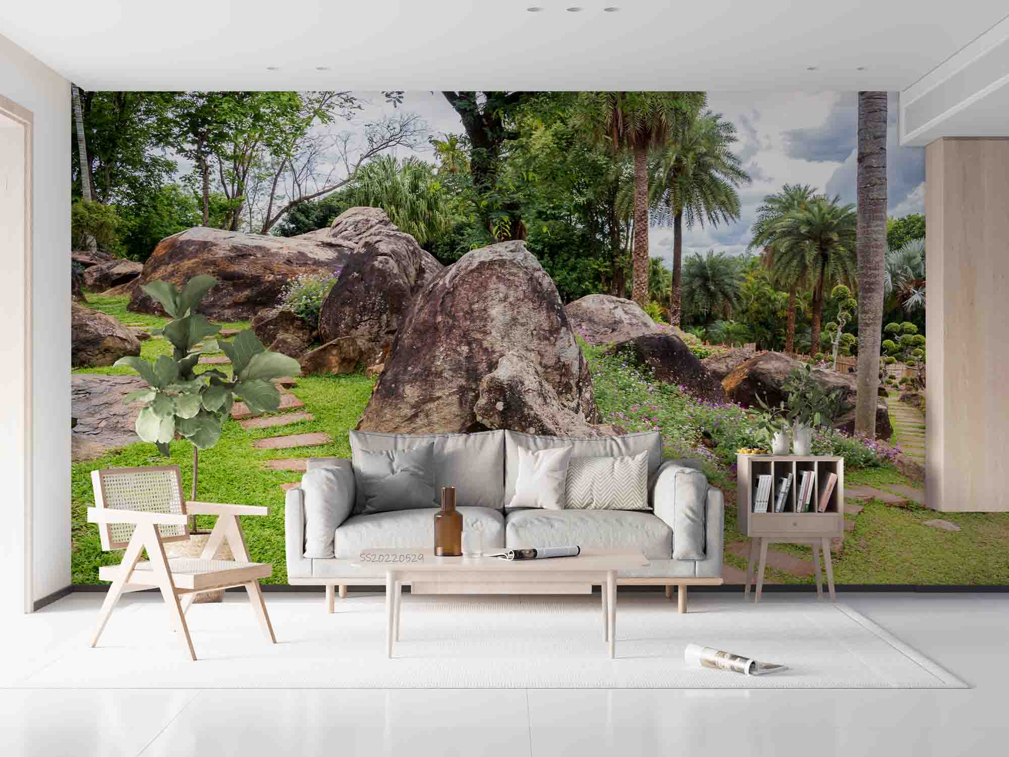 3D Beautiful Garden Rock Stone Path Gardening Wall Mural Wallpaper GD 4382- Jess Art Decoration