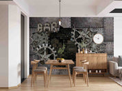 3D Lndustrial Gear Iron Plate Rectangle Wall Mural Wallpaper YXL 2701