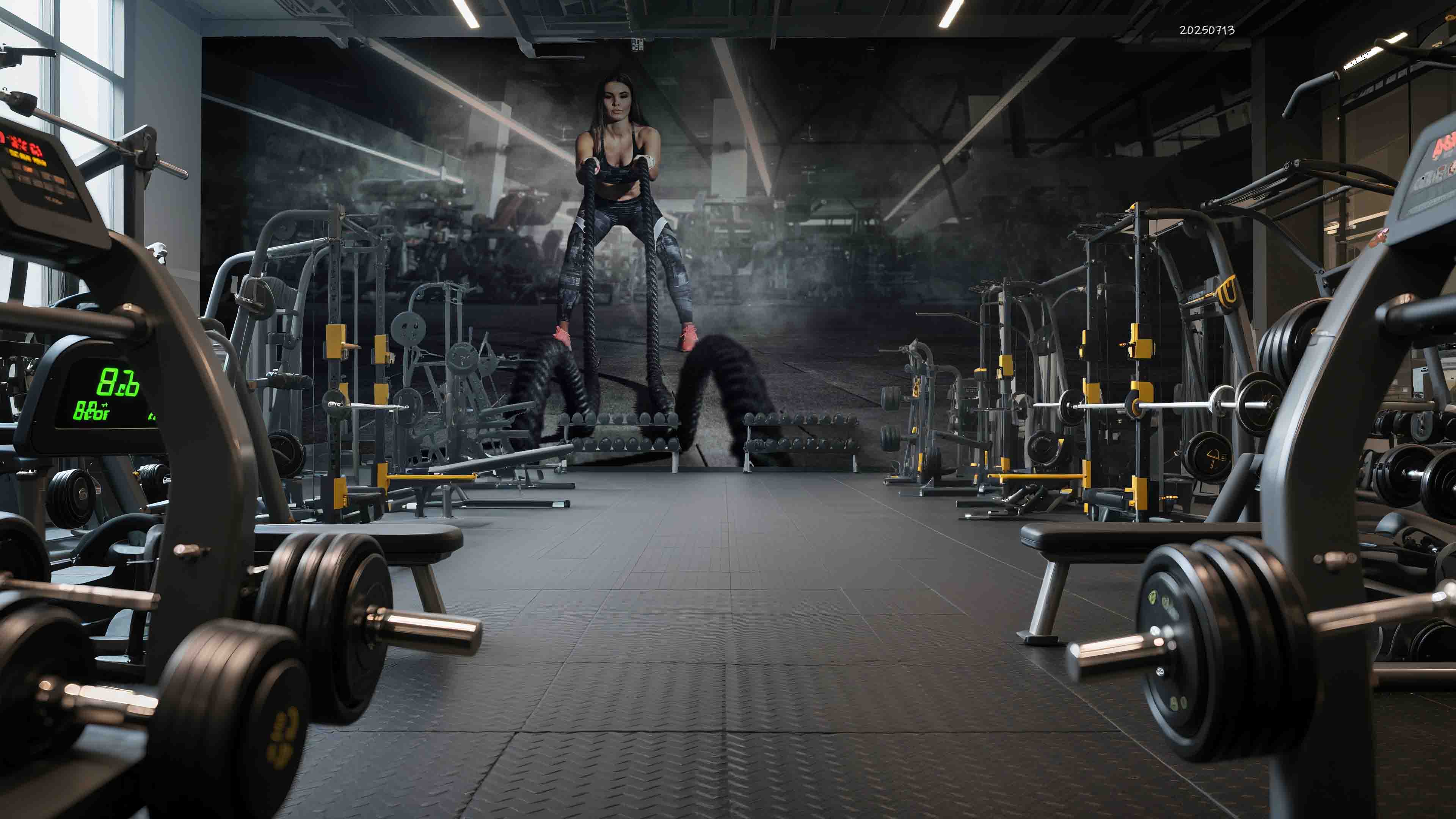 3D Gym Fitness Gymnasium Dumbbell Wall Mural Wallpaper 34