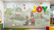 3D Play Centre Amusement Park Funfair Carnie Cartoon Animals Mountains Wall Mural Wallpaper 9