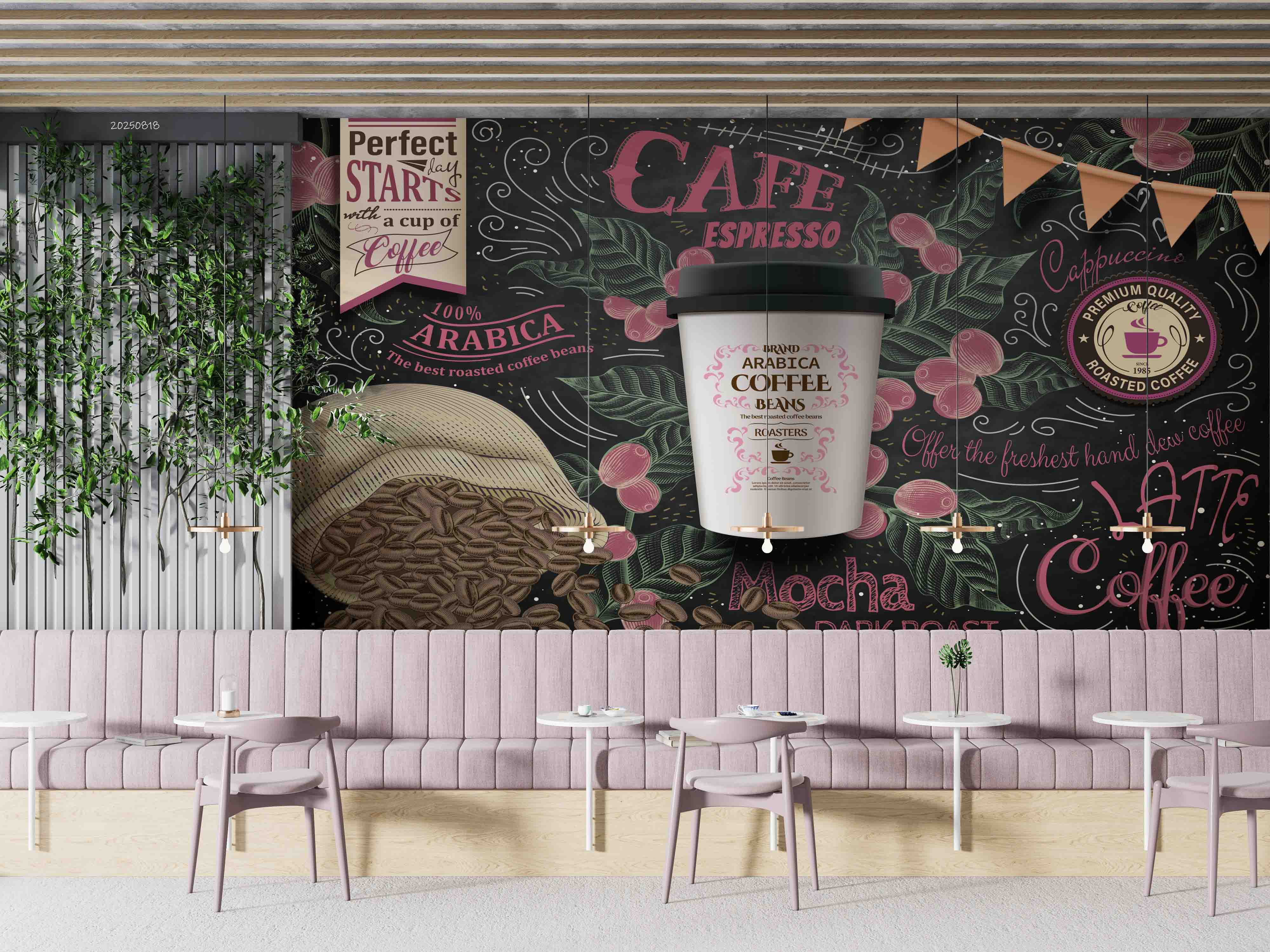 3D Restaurant Snack Bar Coffee Shop Wall Mural Wallpaper 42