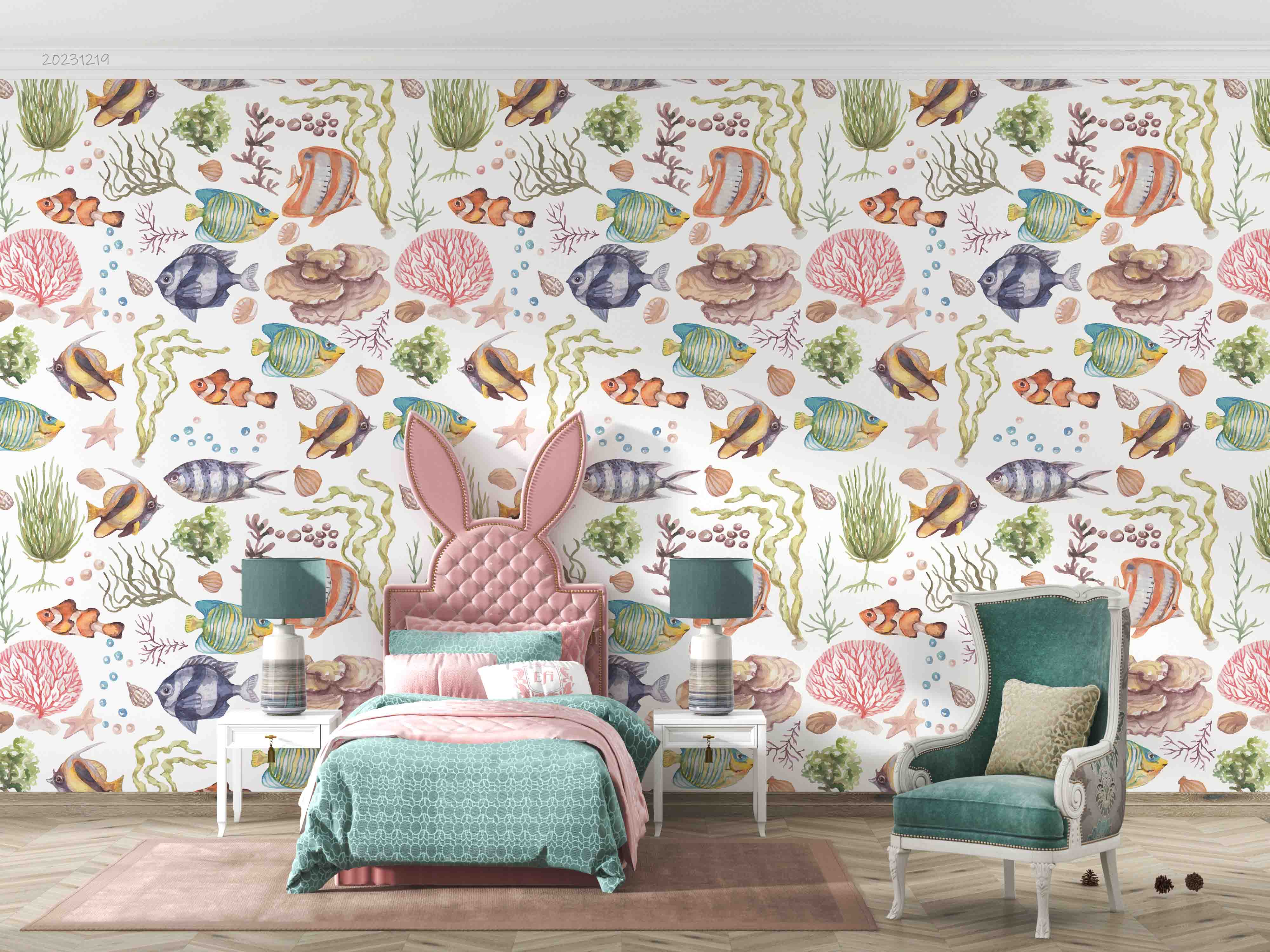 3D Animal Coral Fish Starfish Sea Stone Wall Mural Wallpaper YXL 12