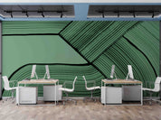 3D Office Business Commerce Green Geometric Modern Abstract Wall Mural Wallpaper 22