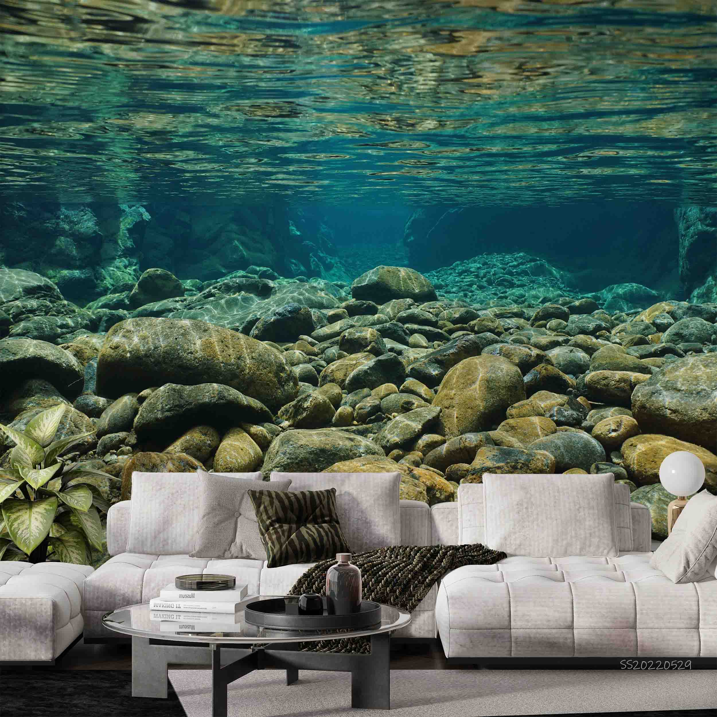 3D Grande Terre Dumbea River Riverbed Rock New Caledonia Wall Mural Wallpaper GD 4372- Jess Art Decoration