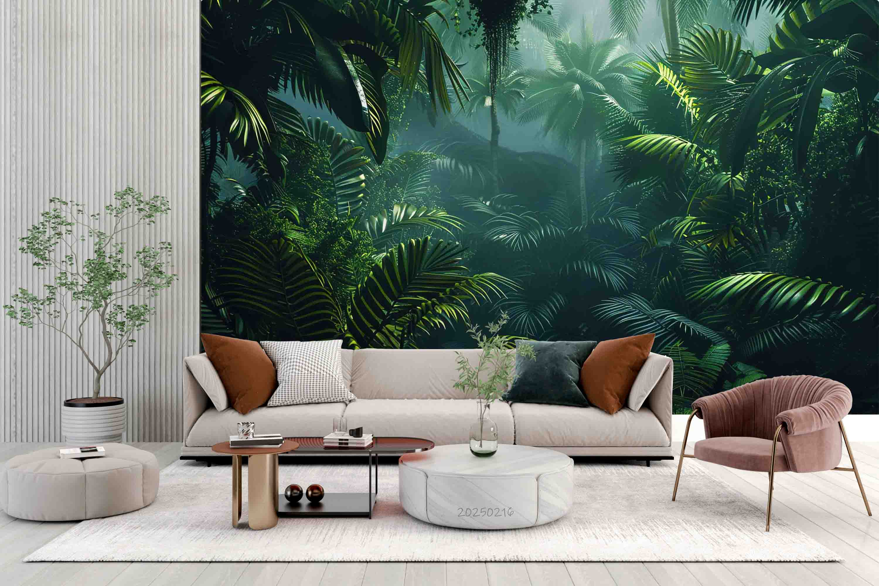 3D Tropical Green Jungle Wallpaper Wall Mural Wall Decor Wall Art Wall Sticker Remoable Wallpaper LQH