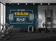 3D Poster Weight-lift Letter Blue Wall Mural Wallpaper YXL 92