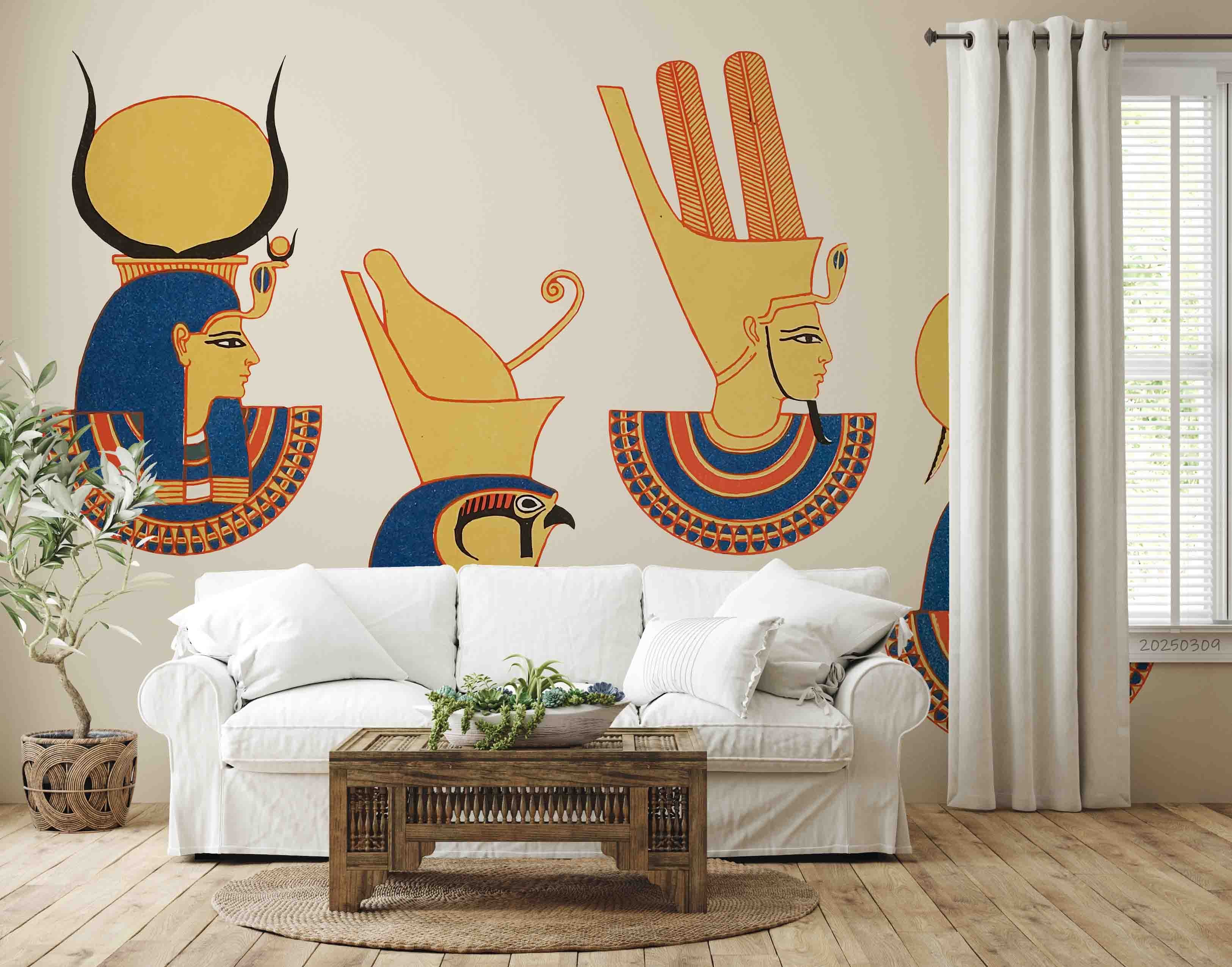 3D Ancient Egypt Background Egyptian Hieroglyphics Symbols Wallpaper Wall Mural Wall Decor Wall Art Wall Sticker Remoable Wallpaper LQH 3