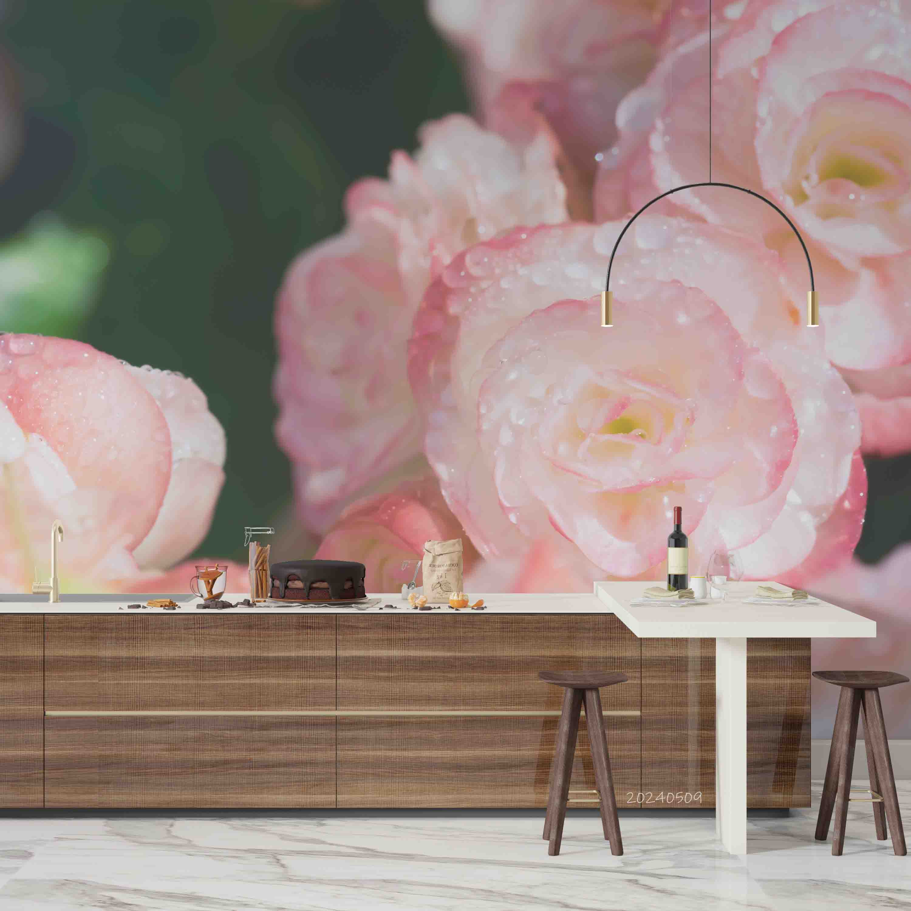 3D Pink Floral Leaf Plant Wallpaper Wall Mural Wall Decor Wall Art Wall Sticker Remoable Wallpaper