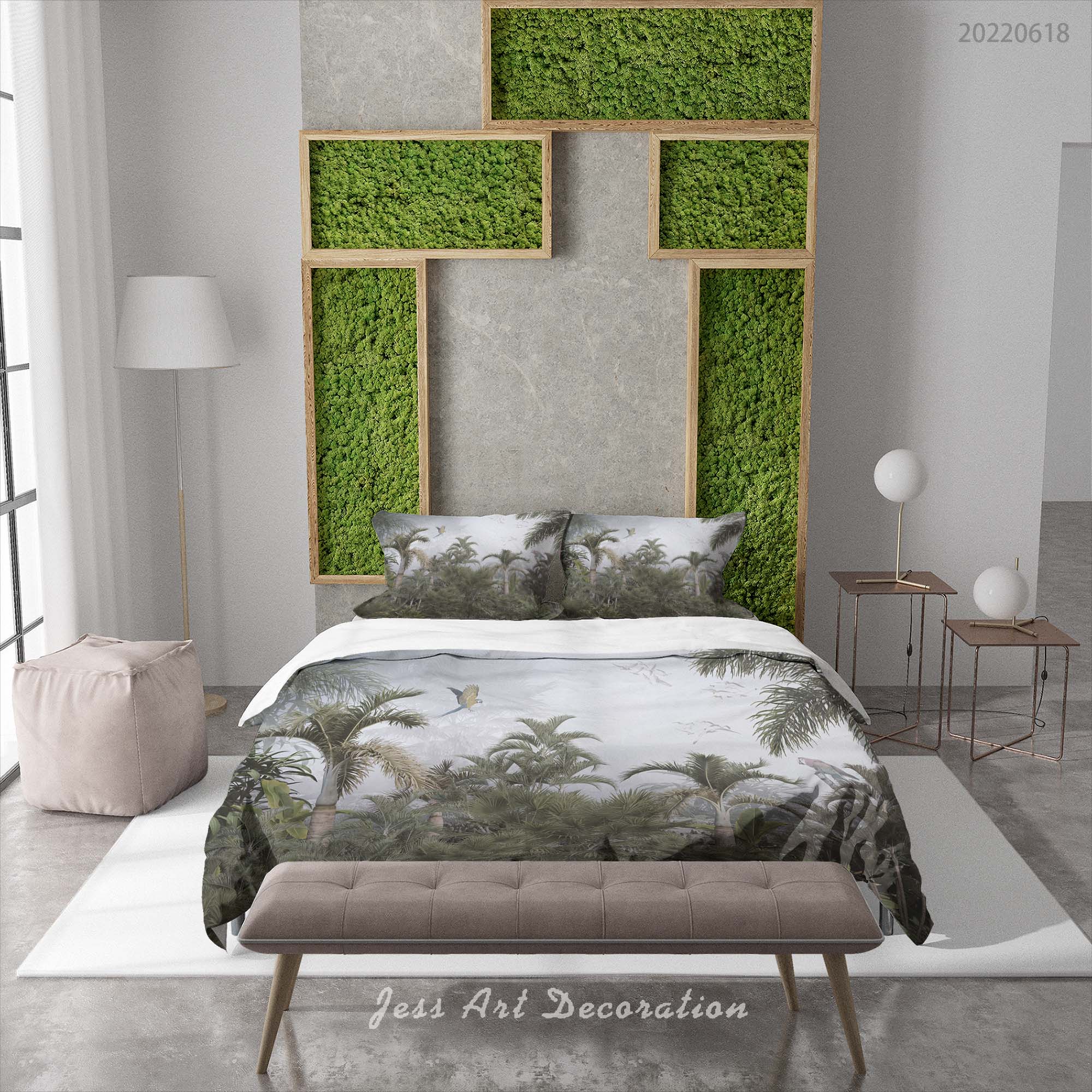 3D Forest Tree Leaf Bird Quilt Cover Set Bedding Set Duvet Cover Pillowcase 661