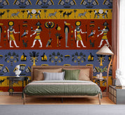 3D Ancient Egypt Pattern Egyptian Hieroglyphic Symbols Wallpaper Wall Mural Wall Decor Wall Art Wall Sticker Remoable Wallpaper LQH