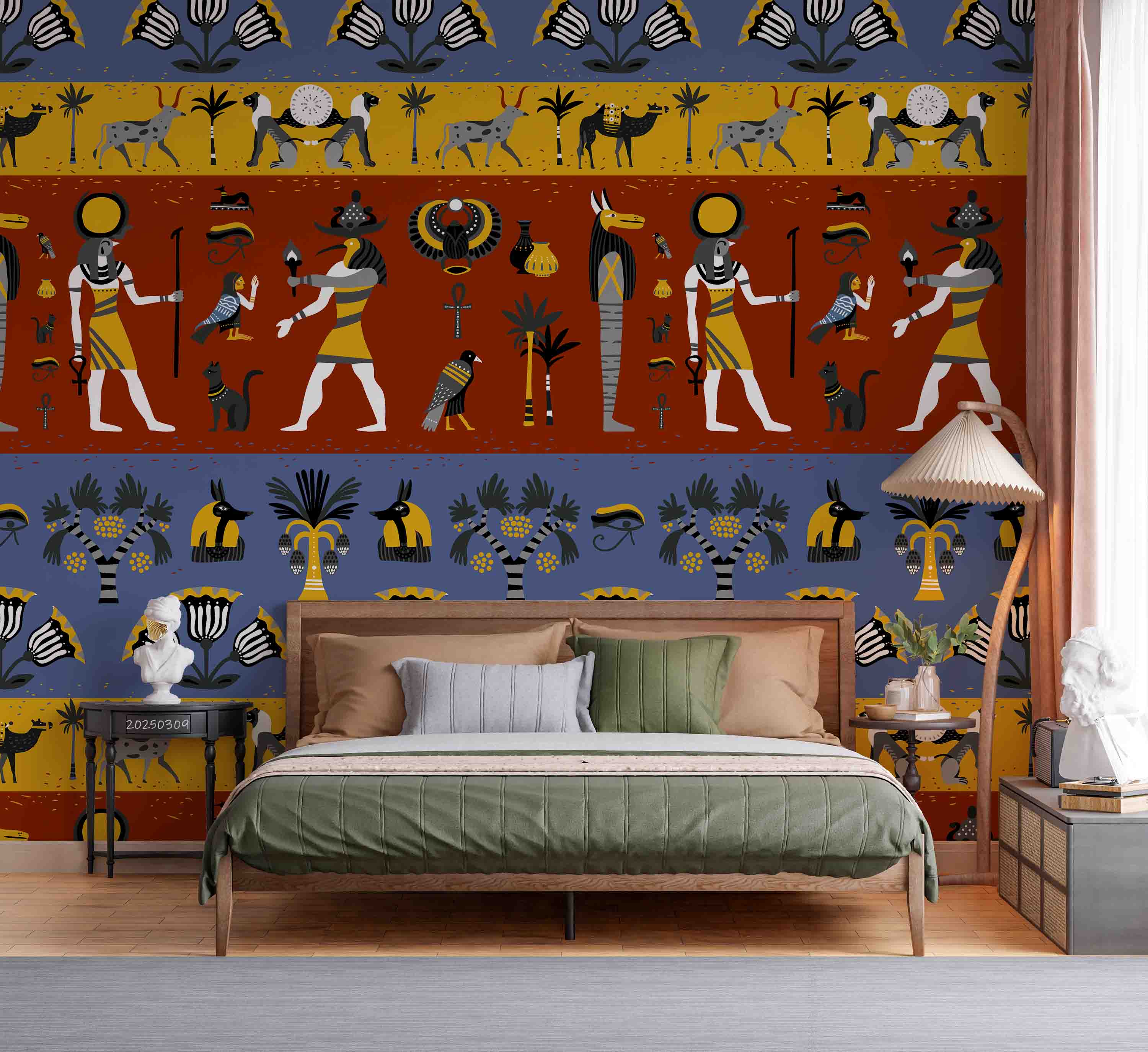 3D Ancient Egypt Pattern Egyptian Hieroglyphic Symbols Wallpaper Wall Mural Wall Decor Wall Art Wall Sticker Remoable Wallpaper LQH