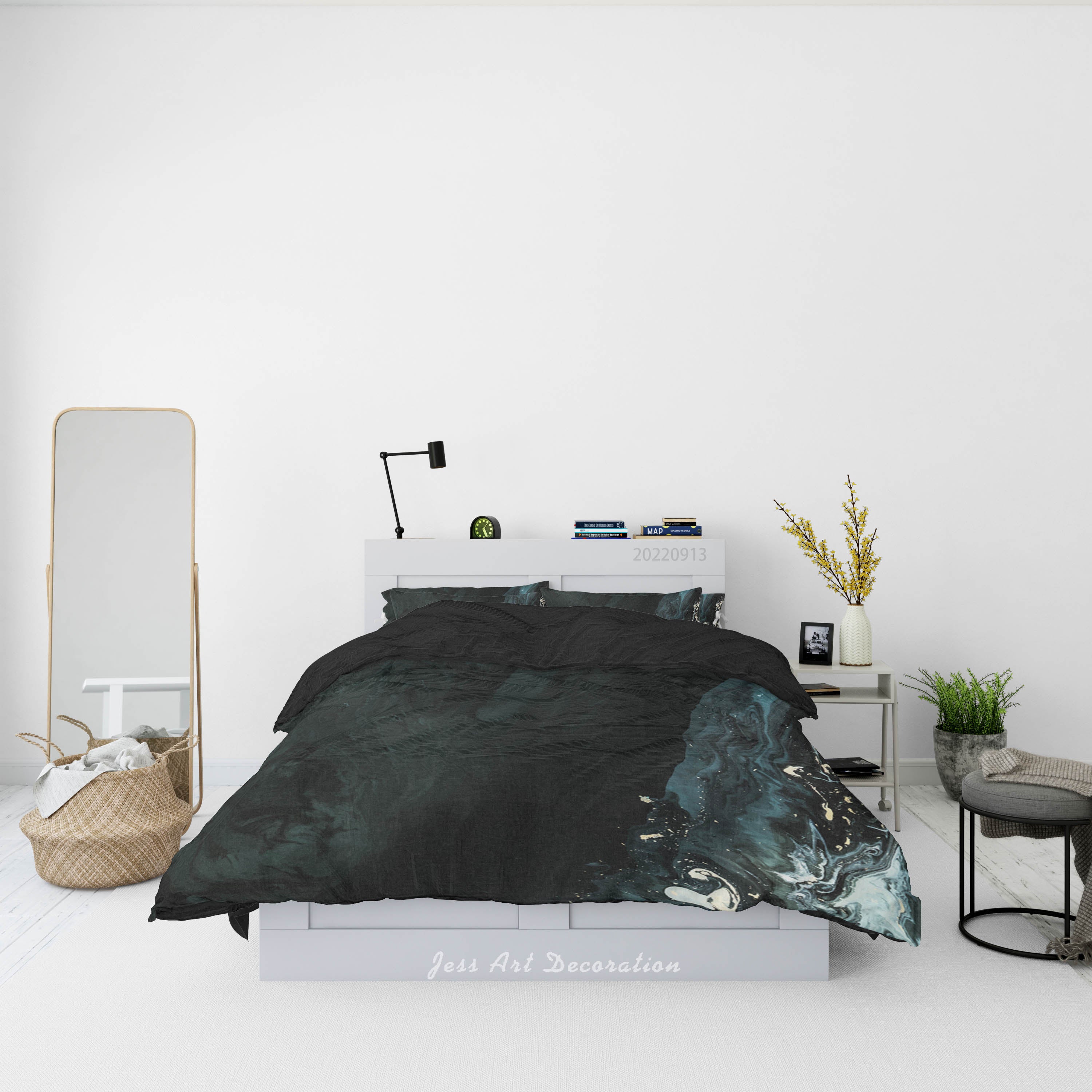 3D Ink And Wash Sea Wave Quilt Cover Set Bedding Set Duvet Cover Pillowcase 55