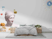 3D White Art Sculpture Pattern Background Wallpaper Wall Mural Wall Decor Wall Art Wall Sticker Remoable Wallpaper LQH