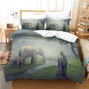3D Tree Elephant Sea Grassland Person Quilt Cover Set Bedding Set Duvet Cover Pillowcases 1215