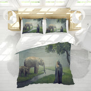 3D Tree Elephant Sea Grassland Person Quilt Cover Set Bedding Set Duvet Cover Pillowcases 1215