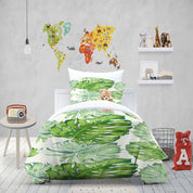 3D Selva Leaf Ellipse Green Quilt Cover Set Bedding Set Duvet Cover Pillowcase 1466
