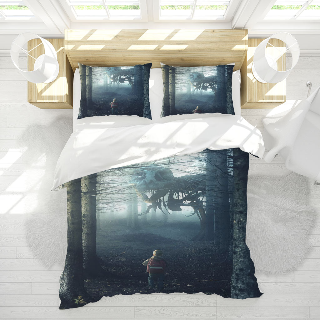 3D Tree Monster Grassland Person Quilt Cover Set Bedding Set Duvet Cover Pillowcases 1216