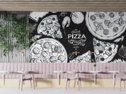 3D Restaurant Snack Bar Diner Fast Food Pizza Wall Mural Wallpaper 44