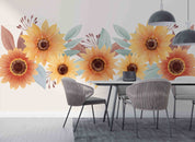 3D Beautiful Watercolor Sunflower Border Wall Mural Wallpaper GD 3398- Jess Art Decoration