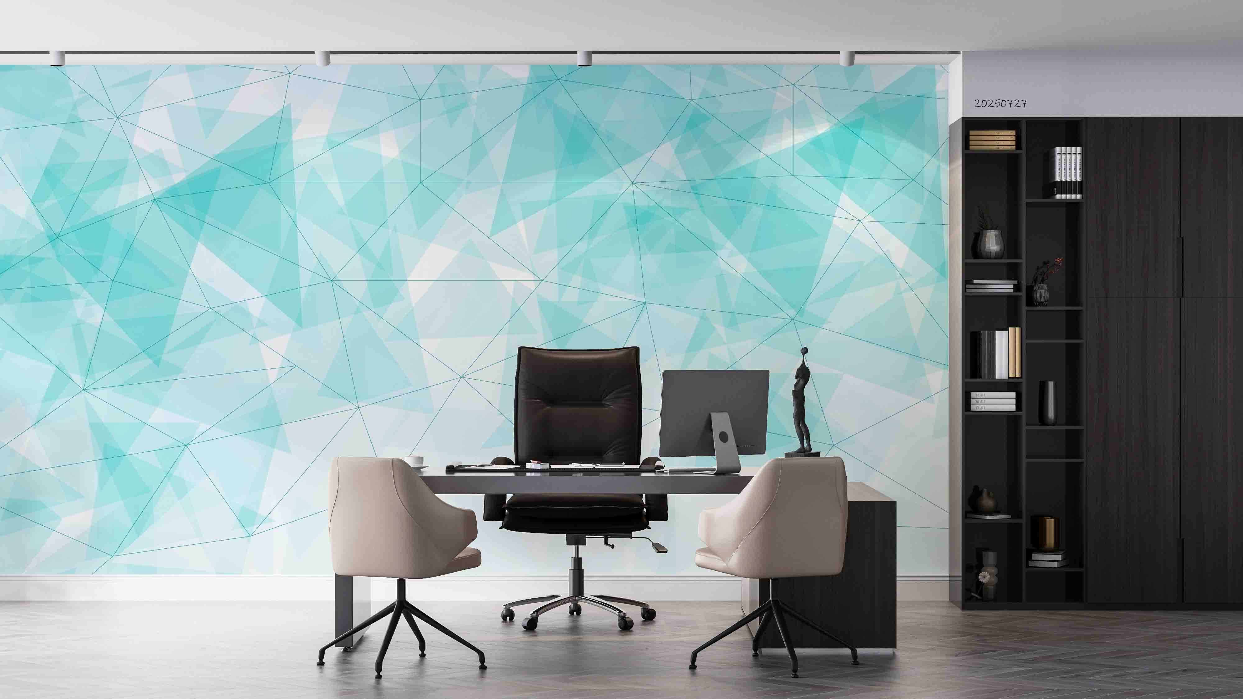 3D Office Business Commerce Geometric Lines Wall Mural Wallpaper 30