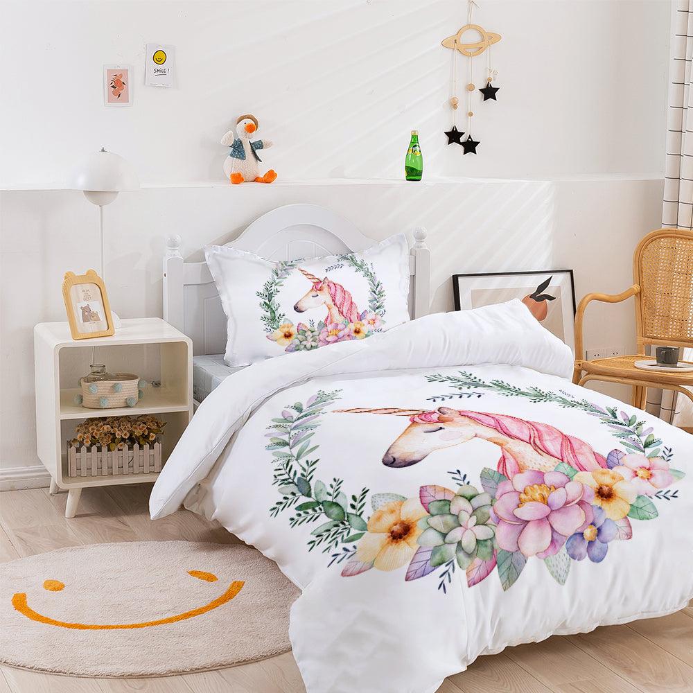 3D Unicorn Rainbow Quilt Cover Set Bedding Set Pillowcases 21- Jess Art Decoration