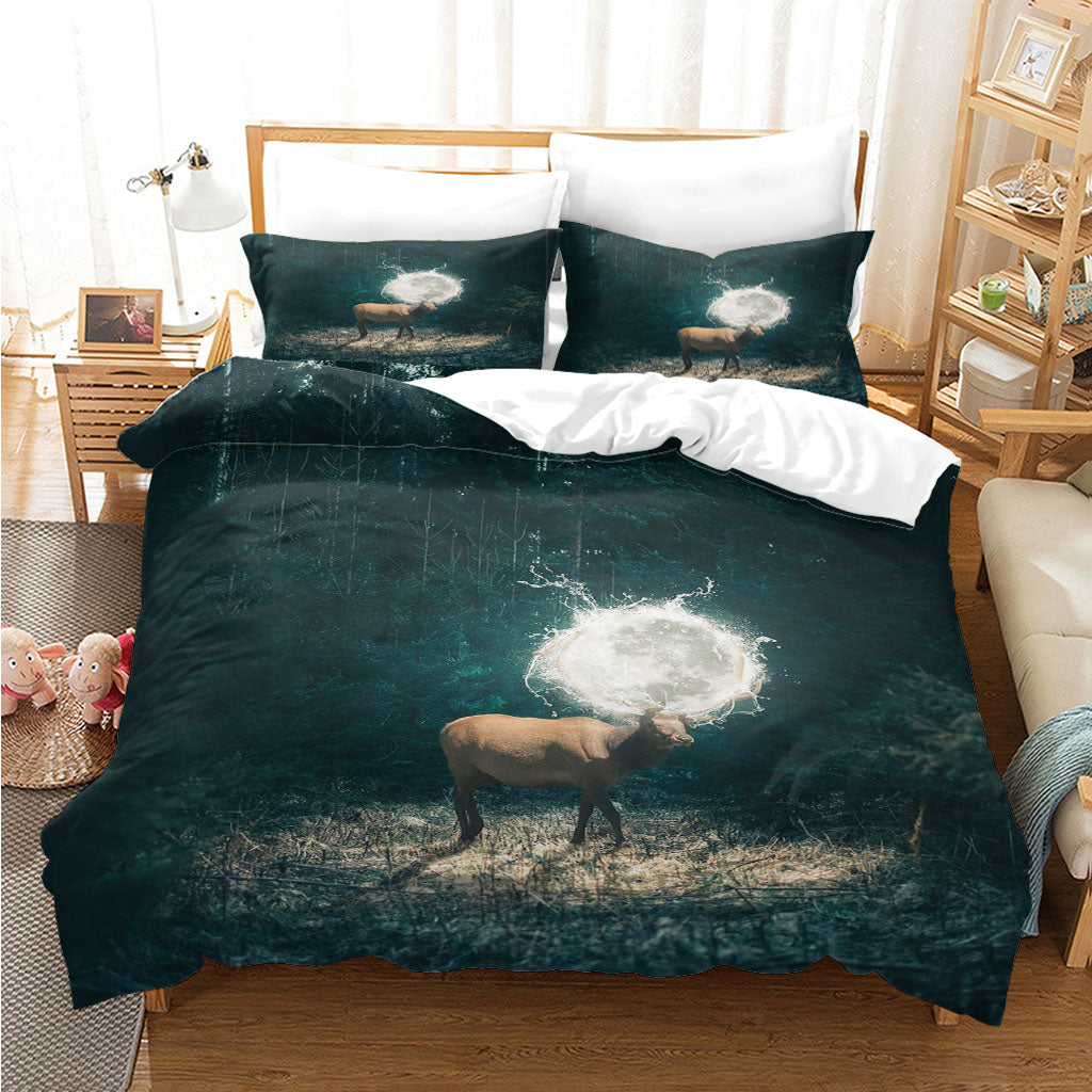 3D Forest Tree Rhinoceros The Earth Quilt Cover Set Bedding Set Duvet Cover Pillowcases 1231