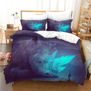 3D Animal Rhinoceros Person Blue Quilt Cover Set Bedding Set Duvet Cover Pillowcases 1129