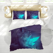 3D Animal Rhinoceros Person Blue Quilt Cover Set Bedding Set Duvet Cover Pillowcases 1129