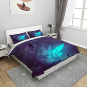 3D Animal Rhinoceros Person Blue Quilt Cover Set Bedding Set Duvet Cover Pillowcases 1129