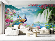 3D Animal Peacock Flower Swan River Waterfall Mountain Wild Goose Wall Mural Wallpaper YXL 03- Jess Art Decoration