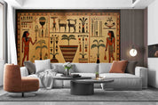 3D Egyptian Hieroglyphics Engraving Painting Ancient Plants Wallpaper Wall Mural Wall Decor Wall Art Wall Sticker Remoable Wallpaper LQH 7