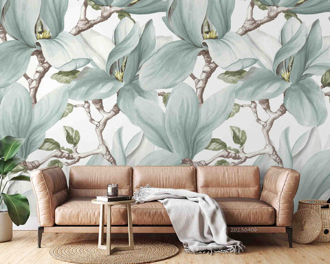 3D Vintage Magnolia Branches Wall Mural Wallpaper GD 5598- Jess Art Decoration