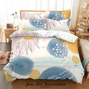 3D Geometric Round Leaf Wave Point Quilt Cover Set Bedding Set Duvet Cover Pillowcase 138